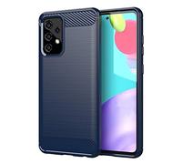 Cadorabo Cover per Samsung Galaxy A91 / S10 LITE / M80s - Cover in BRUSHED BLU - Cover per Cellulare Realizzata in Silicone TPU in Acciaio Inox Fibra di Carbonio - Protettiva Morbida Ultra Sottile