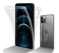 Cadorabo Custodia compatibile con Apple iPhone 12 in TRANSPARENTE - Custodia per cellulare completa a 360° Protezione anteriore e posteriore Protezione a tutto tondo con protezione dello schermo