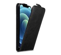 Cadorabo Custodia compatibile con Apple iPhone 12 / iPhone 12 PRO in NERO DI NOTTE - Protezione in Stile Flip con Chiusura Magnetica - Case Cover Wallet Book Etui
