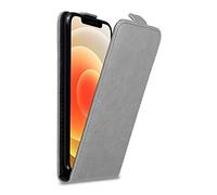 Cadorabo Custodia compatibile con Apple iPhone 12 MINI in GRIGIO TITANIO - Protezione in Stile Flip con Chiusura Magnetica - Case Cover Wallet Book Etui