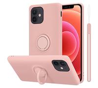 Cadorabo Custodia compatibile con Apple iPhone 12 MINI in LIQUID ROSA - Custodia per Cellulare in Silicone TPU Flessibile con Anello - Paraurti per Cover Posteriore Ultra Sottile