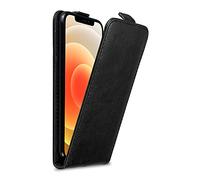 Cadorabo Custodia compatibile con Apple iPhone 12 MINI in NERO DI NOTTE - Protezione in Stile Flip con Chiusura Magnetica - Case Cover Wallet Book Etui
