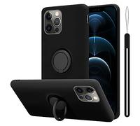 Cadorabo Custodia compatibile con Apple iPhone 13 in LIQUID NERO - Custodia per Cellulare in Silicone TPU Flessibile con Anello - Paraurti per Cover Posteriore Ultra Sottile