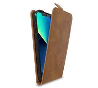 Cadorabo Custodia compatibile con Apple iPhone 13 MINI in MARRONE CASTAGNO - Protezione in Stile Flip di Similpelle Fine - Case Cover Wallet Book Etui