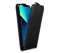 Cadorabo Custodia compatibile con Apple iPhone 13 PRO MAX in NERO CARBONE - Protezione in Stile Flip di Similpelle Fine - Case Cover Wallet Book Etui