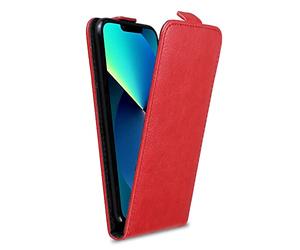 Cadorabo Custodia compatibile con Apple iPhone 13 PRO MAX in ROSSO CHILI - Protezione in Stile Flip di Similpelle Fine - Case Cover Wallet Book Etui