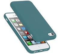 Cadorabo Custodia compatibile con Apple iPhone 5 / 5S / SE 2016 in LIQUID VERDE - Morbida Cover Protettiva Sottile di Silicone TPU con Bordo Protezione - Ultra Slim Case Antiurto Back Bumper Guscio