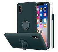 Cadorabo Custodia compatibile con Apple iPhone X/XS in LIQUID VERDE - Custodia per Cellulare in Silicone TPU Flessibile con Anello - Paraurti per Cover Posteriore Ultra Sottile