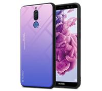 Cadorabo Custodia compatibile con Huawei MATE 10 LITE in ROSA - BLU - Coperchio protettivo bicolore in silicone TPU e retro in vetro temperato