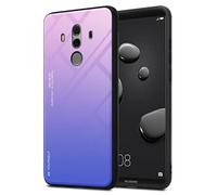 Cadorabo Custodia compatibile con Huawei MATE 10 PRO in ROSA - BLU - Coperchio protettivo bicolore in silicone TPU e retro in vetro temperato