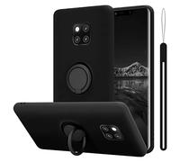 Cadorabo Custodia compatibile con Huawei MATE 20 PRO in LIQUID NERO - Custodia per Cellulare in Silicone TPU Flessibile con Anello - Paraurti per Cover Posteriore Ultra Sottile