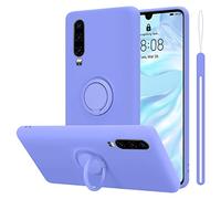 Cadorabo Custodia compatibile con Huawei P30 in LIQUID LILA CHIARO - Custodia per Cellulare in Silicone TPU Flessibile con Anello - Paraurti per Cover Posteriore Ultra Sottile