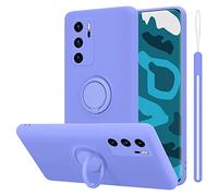 Cadorabo Custodia compatibile con Huawei P40 in LIQUID LILA CHIARO - Custodia per Cellulare in Silicone TPU Flessibile con Anello - Paraurti per Cover Posteriore Ultra Sottile