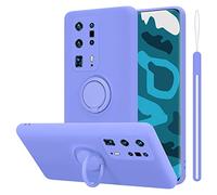 Cadorabo Custodia compatibile con Huawei P40 PRO+ in LIQUID LILA CHIARO - Custodia per Cellulare in Silicone TPU Flessibile con Anello - Paraurti per Cover Posteriore Ultra Sottile
