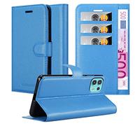 Cadorabo Custodia compatibile con Motorola EDGE 20 LITE/FUSION in CELESTE BLU - Coperchio protettiva con chiusura magnetica, funzione stand e tasca per le carte