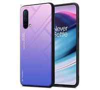 Cadorabo Custodia compatibile con OnePlus Nord CE 5G in ROSA - BLU - Coperchio protettivo bicolore in silicone TPU e retro in vetro temperato