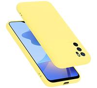 Cadorabo Custodia compatibile con Oppo A16s / A54s in LIQUID GIALLO - Coperchio protettivo in silicone TPU flessibile