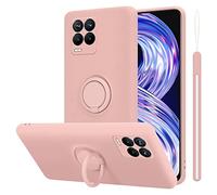 Cadorabo Custodia compatibile con Realme 8 4G / 8 PRO in LIQUID ROSA - Coperchio protettivo in silicone TPU flessibile con anello