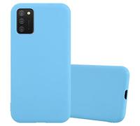 Cadorabo Custodia compatibile con Samsung Galaxy A02s in CANDY BLU - Morbida Cover Protettiva Sottile di Silicone TPU con Bordo Protezione - Ultra Slim Case Antiurto Gel Back Bumper Guscio
