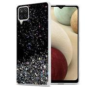 Cadorabo Custodia compatibile con Samsung Galaxy A12 / M12 in Nero con Glitter - Custodia protettiva in silicone TPU con glitter scintillanti - Ultra Slim Back Cover Case