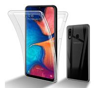 Cadorabo Custodia compatibile con Samsung Galaxy A20 / A30 in TRANSPARENTE - Custodia per cellulare completa a 360° anteriore e posteriore Protezione a tutto tondo con protezione dello schermo