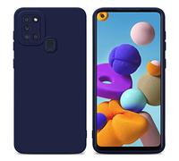 Cadorabo Custodia compatibile con Samsung Galaxy A21s in FLUID BLU SCURO - Coperchio protettivo in silicone TPU flessibile