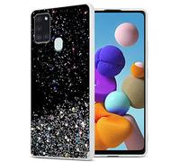 Cadorabo Custodia compatibile con Samsung Galaxy A21s in Nero con Glitter - Custodia protettiva in silicone TPU con glitter scintillanti - Ultra Slim Back Cover Case