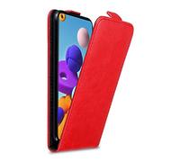 Cadorabo Custodia compatibile con Samsung Galaxy A21s in ROSSO MELA - Protezione in Stile Flip con Chiusura Magnetica - Case Cover Wallet Book Etui