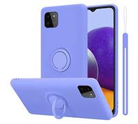 Cadorabo Custodia compatibile con Samsung Galaxy A22 5G in LIQUID LILA CHIARO - Custodia per Cellulare in Silicone TPU Flessibile con Anello - Paraurti per Cover Posteriore Ultra Sottile