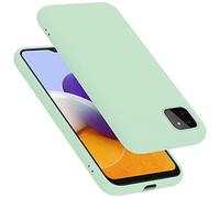 Cadorabo Custodia compatibile con Samsung Galaxy A22 5G in LIQUID VERDE CHIARO - Morbida Cover Protettiva Sottile di Silicone TPU con Bordo Protezione - Ultra Slim Case Cover Bumper