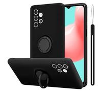 Cadorabo Custodia compatibile con Samsung Galaxy A32 5G in LIQUID NERO - Custodia per Cellulare in Silicone TPU Flessibile con Anello - Paraurti per Cover Posteriore Ultra Sottile