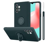 Cadorabo Custodia compatibile con Samsung Galaxy A32 5G in LIQUID VERDE - Custodia per Cellulare in Silicone TPU Flessibile con Anello - Paraurti per Cover Posteriore Ultra Sottile