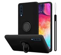 Cadorabo Custodia compatibile con Samsung Galaxy A50 / A50s / A30s in LIQUID NERO - Custodia per Cellulare in Silicone TPU Flessibile con Anello - Paraurti per Cover Posteriore Ultra Sottile