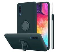 CADORABO in silicone TPU flessibile con anello Cover per Samsung Galaxy A50 4G / A50s / A30s, LIQUID VERDE