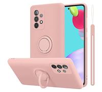 Cadorabo Custodia compatibile con Samsung Galaxy A52 4G / 5G in LIQUID ROSA - Custodia per Cellulare in Silicone TPU Flessibile con Anello - Paraurti per Cover Posteriore Ultra Sottile