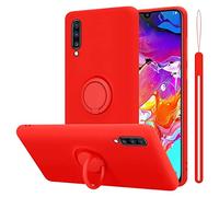 Cadorabo Custodia compatibile con Samsung Galaxy A70 / A70s in LIQUID ROSSO - Custodia per Cellulare in Silicone TPU Flessibile con Anello - Paraurti per Cover Posteriore Ultra Sottile
