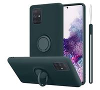 Cadorabo Custodia compatibile con Samsung Galaxy A71 4G in LIQUID VERDE - Custodia per Cellulare in Silicone TPU Flessibile con Anello - Paraurti per Cover Posteriore Ultra Sottile