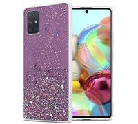 Cadorabo Custodia compatibile con Samsung Galaxy A71 4G in Viola con Glitter - Custodia protettiva in silicone TPU con glitter scintillanti - Ultra Slim Back Cover Case
