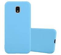 Cadorabo Custodia compatibile con Samsung Galaxy J3 2018 in CANDY BLU - Morbida Cover Protettiva Sottile di Silicone TPU con Bordo Protezione - Ultra Slim Case Antiurto Gel Back Bumper Guscio