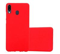 Cadorabo Custodia compatibile con Samsung Galaxy M20 in FROST ROSSO - Morbida Cover Protettiva Sottile di Silicone TPU con Bordo Protezione - Ultra Slim Case Antiurto Gel Back Bumper Guscio