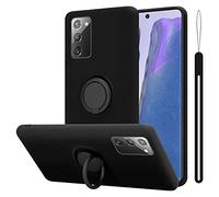 Cadorabo Custodia compatibile con Samsung Galaxy NOTE 20 in LIQUID NERO - Custodia per Cellulare in Silicone TPU Flessibile con Anello - Paraurti per Cover Posteriore Ultra Sottile