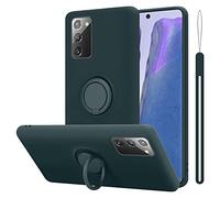 Cadorabo Custodia compatibile con Samsung Galaxy NOTE 20 in LIQUID VERDE - Custodia per Cellulare in Silicone TPU Flessibile con Anello - Paraurti per Cover Posteriore Ultra Sottile