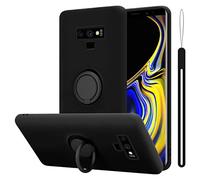 CADORABO in silicone TPU flessibile con anello Cover per Samsung Galaxy NOTE 9, LIQUID NERO