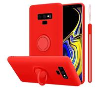 Cadorabo Custodia compatibile con Samsung Galaxy NOTE 9 in LIQUID ROSSO - Custodia per Cellulare in Silicone TPU Flessibile con Anello - Paraurti per Cover Posteriore Ultra Sottile