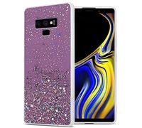 Cadorabo Custodia compatibile con Samsung Galaxy NOTE 9 in Viola con Glitter - Custodia protettiva in silicone TPU con glitter scintillanti - Ultra Slim Back Cover Case