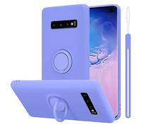 Cadorabo Custodia compatibile con Samsung Galaxy S10 4G in LIQUID LILA CHIARO - Custodia per Cellulare in Silicone TPU Flessibile con Anello - Paraurti per Cover Posteriore Ultra Sottile