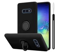 Cadorabo Custodia compatibile con Samsung Galaxy S10e in LIQUID NERO - Custodia per Cellulare in Silicone TPU Flessibile con Anello - Paraurti per Cover Posteriore Ultra Sottile