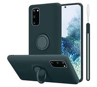 Cadorabo Custodia compatibile con Samsung Galaxy S20 in LIQUID VERDE - Custodia per Cellulare in Silicone TPU Flessibile con Anello - Paraurti per Cover Posteriore Ultra Sottile