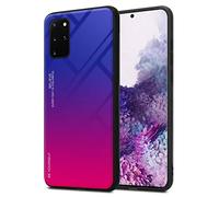 Cadorabo Custodia compatibile con Samsung Galaxy S20 PLUS in VIOLA - ROSSO - Coperchio protettivo bicolore in silicone TPU e retro in vetro temperato