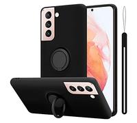 Cadorabo Custodia compatibile con Samsung Galaxy S21 5G in LIQUID NERO - Custodia per Cellulare in Silicone TPU Flessibile con Anello - Paraurti per Cover Posteriore Ultra Sottile
